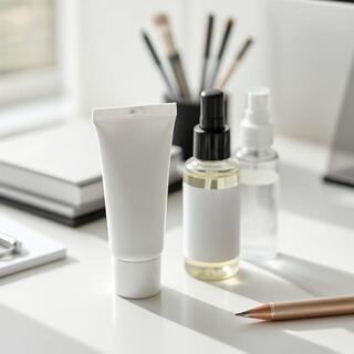 Cooling gel and travel mist on desk