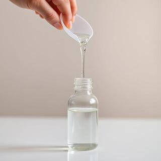 Refill funnel and bottle on table